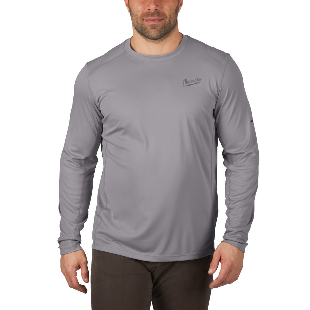 Funktions-Langarmshirt grau mit UV-Schutz 